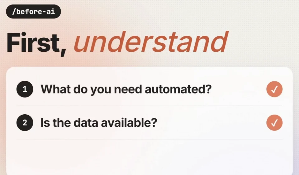 Card: first understand what you need automated and whether the data is available